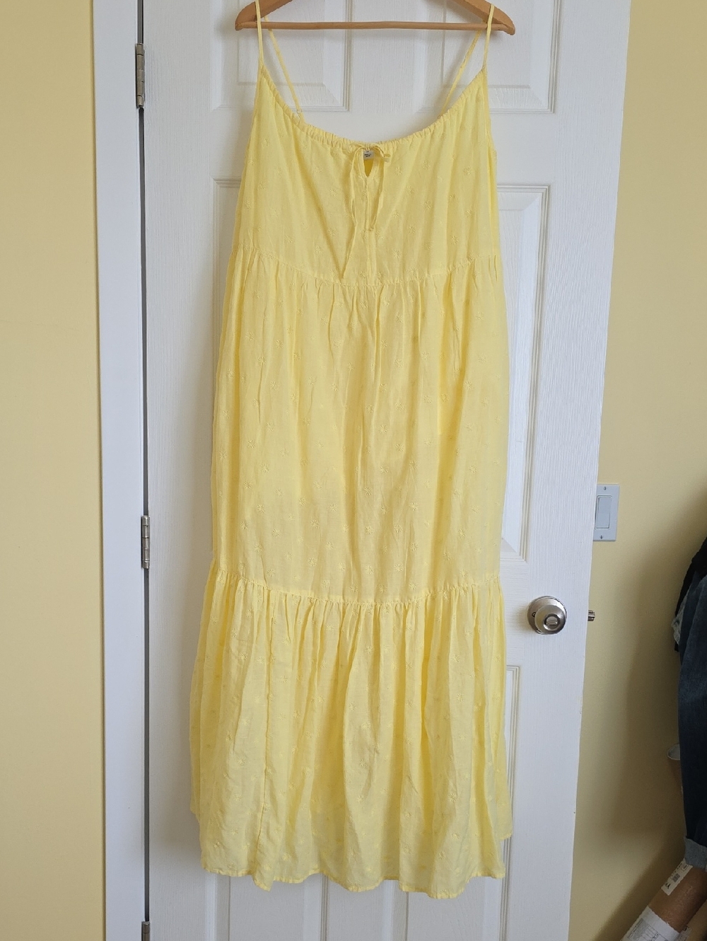 Old Navy Yellow Tiered Spaghetti Strap Maxi Dress